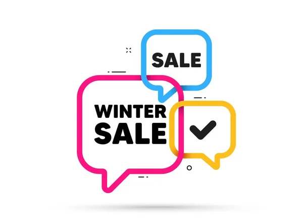 Winter Sale Tag Ribbon Bubble Chat Banner Discount Offer Coupon — ストックベクタ