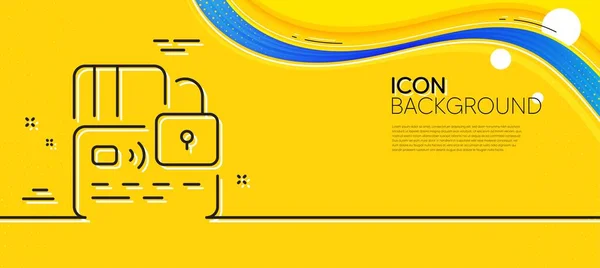 Credit Card Line Icon Abstract Yellow Background Blocked Bank Money — Stock vektor