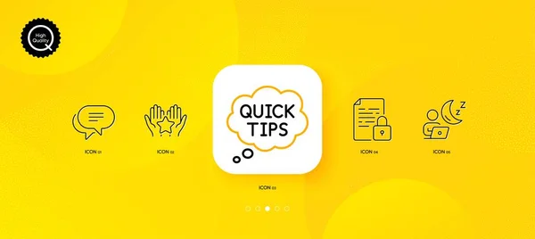 Quick Tips Shift Lock Minimal Line Icons Yellow Abstract Background — Image vectorielle