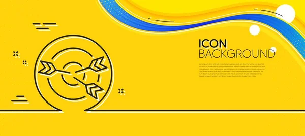 Target Line Icon Abstract Yellow Background Marketing Targeting Strategy Symbol — стоковый вектор