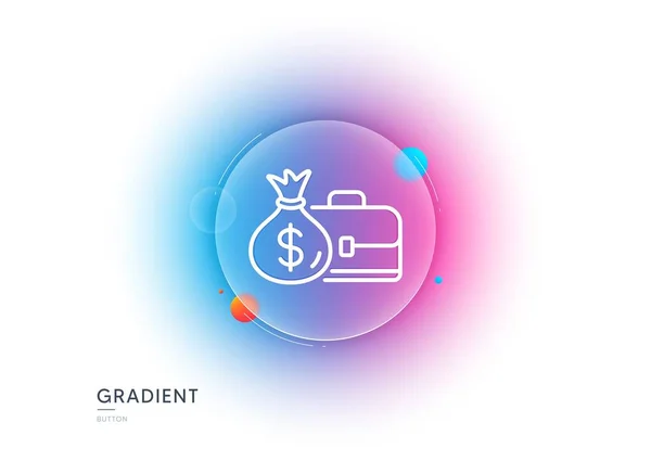 Business Case Line Icon Gradient Blur Button Glassmorphism Portfolio Salary — Image vectorielle