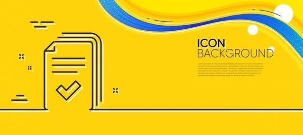 Handout Line Icon Abstract Yellow Background Documents Example Sign Minimal — Wektor stockowy