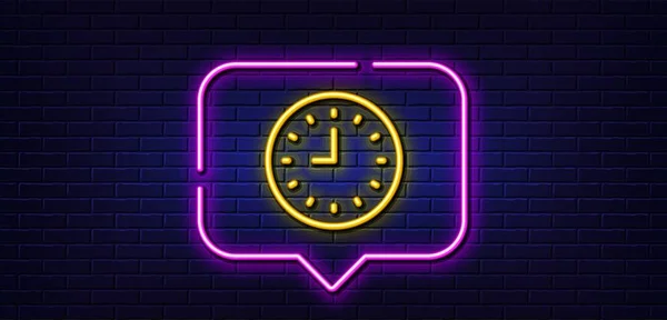 Burbuja Neón Icono Línea Reloj Señal Tiempo Reloj Oficina Símbolo — Archivo Imágenes Vectoriales