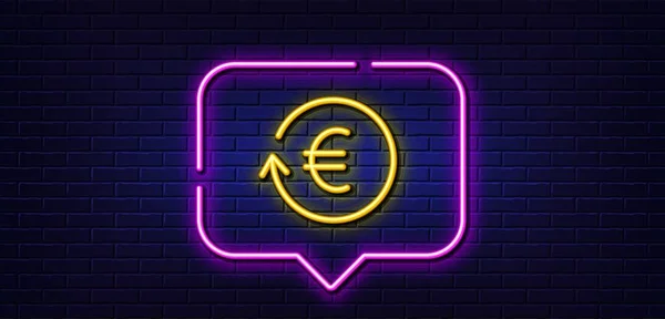 Bulle Lumineuse Néon Euro Icône Ligne Change Monétaire Signe Devise — Image vectorielle