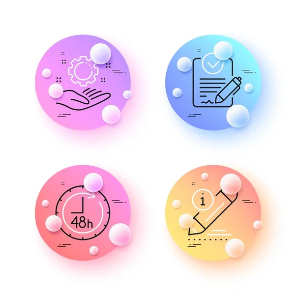 Rfp Employee Hand Edit Minimal Line Icons Spheres Balls Buttons — Stock Vector