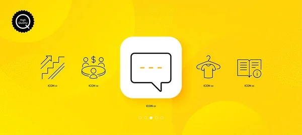 Shirt Informações Técnicas Ícones Linha Mínima Reunião Fundo Abstrato Amarelo — Vetor de Stock