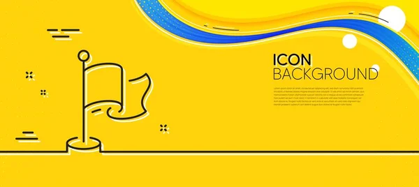 Vlaggenlijn Icoon Abstracte Gele Achtergrond Doel Succes Teken Leiderschapssymbool Minimale — Stockvector