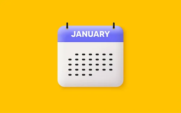 Calendario Fecha Icono Icono Enero Mes Calendario Eventos Fecha Enero — Vector de stock