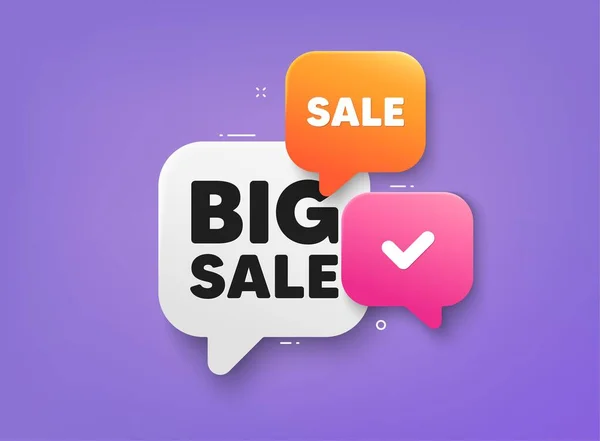 Big Sale Tag Bubble Chat Banner Rabatt Gutschein Preisschild Für — Stockvektor