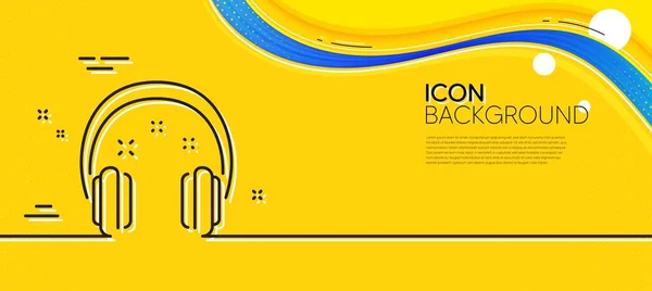 Εικονίδιο Γραμμής Ακουστικών Αφηρημένο Κίτρινο Φόντο Μουσική Ακούστε Την Πινακίδα — Διανυσματικό Αρχείο