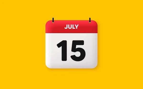 Calendario Fecha Icono 15º Día Del Mes Icono Fecha Programación — Vector de stock