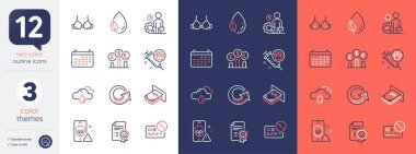 Köpek aşısı seti, sütyen ve Yaprak çiğ çizgisi simgeleri. Takvim, Gülümseme, ATM para simgeleri dahil. Yağmurlu hava, teftiş, siber saldırı ağı unsurları. Para birimi oranı, yeniden yükleme, kart. Evcil hayvan ilaçları. Vektör