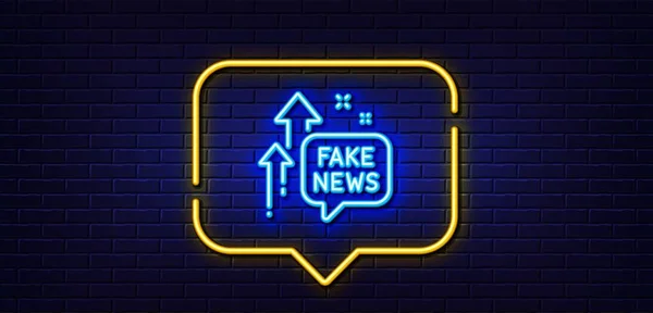 Neon Light Speech Bubble Fake News Line Icon Propaganda Conspiracy — Stock Vector