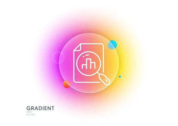 Icône Ligne Graphique Analytique Bouton Flou Dégradé Avec Glassmorphisme Panneau — Image vectorielle