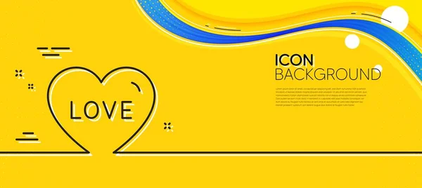 Icono Línea Amor Fondo Amarillo Abstracto Dulce Señal Corazón Símbolo — Vector de stock