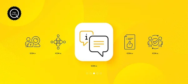 Info Inclusion Video Conference Minimal Line Icons Yellow Abstract Background — Stock vektor