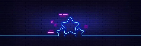 Neon Light Glow Effect Stars Line Icon Best Ranking Sign — Stock vektor