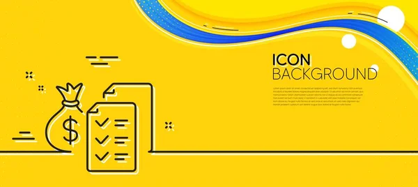 Accounting Wealth Line Icon Abstract Yellow Background Audit Report Sign — Stock vektor