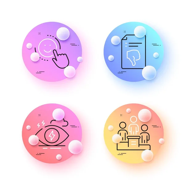 Estrés Business Podium Thumb Iconos Línea Mínima Esferas Botones Bolas — Vector de stock