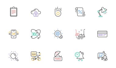 Plan, kredi yüzdesi ve internet sitesi ve baskı için kredi kartı simgeleri. Çark koleksiyonu, masa lambası, zaman yönetim simgeleri. Tam rotasyon, çarpışan arabalar, sadık yıldız web elementleri. Vektör