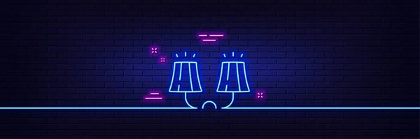 Neon Light Glow Effect Sconce Light Line Icon Wall Lamp — Stockvector