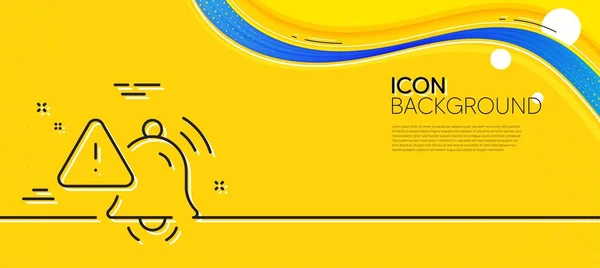 Attention Bell Line Icon Abstract Yellow Background Alarm Reminder Sign — 스톡 벡터