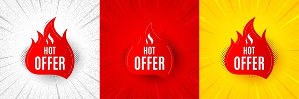 Hot Offer Banner Flash Offer Banner Coupon Poster Discount Sticker — Stok Vektör