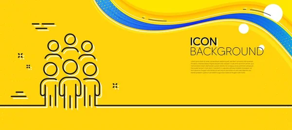 Group People Line Icon Abstract Yellow Background Business Conference Sign — Stock vektor