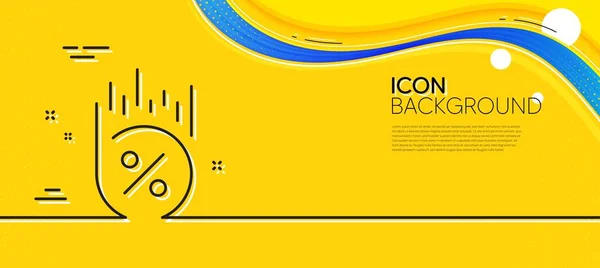 Loan Percent Line Icon Abstract Yellow Background Discount Sign Credit — 스톡 벡터