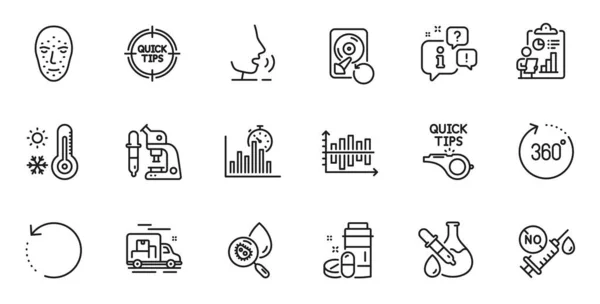 Outline Set Water Analysis Chemistry Experiment Recovery Data Line Icons — Stock Vector