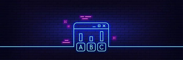 Neon Light Glow Effect Survey Results Line Icon Best Answer — Stock vektor