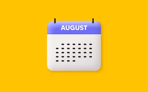 Data Calendario Icona Icona Mese Agosto Calendario Eventi Data Agosto — Vettoriale Stock