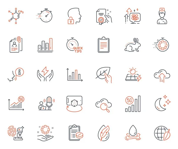 Science Icons Set Included Icon Cloud Computing Animal Tested Statistics — Stock Vector