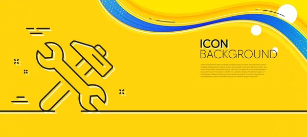 Repair Line Icon Abstract Yellow Background Fix Service Sign Wrench — Stockvector