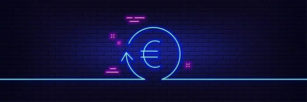 Efeito Brilho Luz Néon Ícone Linha Câmbio Euro Money Sinal —  Vetores de Stock