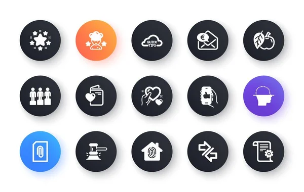 Minimal Set Best Chef Attachment Euro Money Flat Icons Web — Stockvector