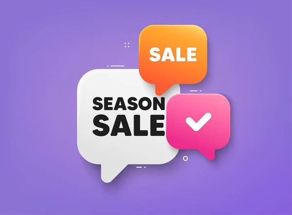 Season Sale Tag Bubble Chat Banner Discount Offer Coupon Special — Stock vektor