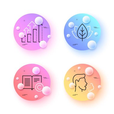 Organik testler, analiz grafiği ve telif hakkı simgeleri. 3 boyutlu küreler ya da top düğmeleri. Öksürük ikonları. İnternet, uygulama, baskı için. Biyolojik malzemeler, hedef çizelgesi, metin yazma kitabı. Vektör