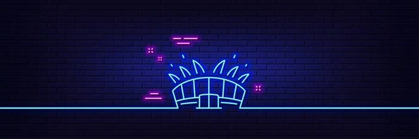 Neon Light Glow Effect Arena Stadium Line Icon Sport Complex — Stock vektor