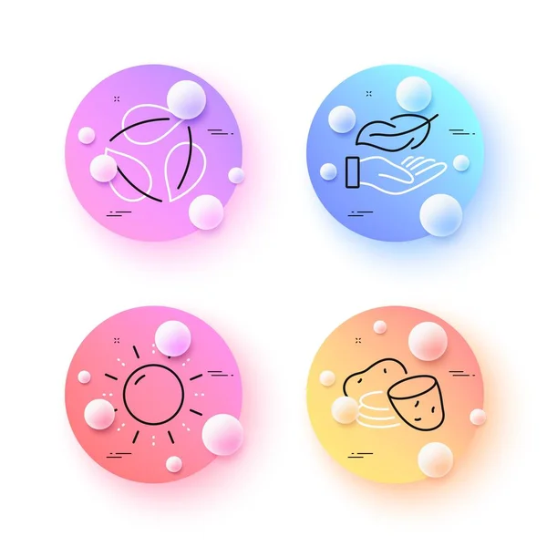 Lightweight Sun Energy Potato Minimal Line Icons Spheres Balls Buttons — Archivo Imágenes Vectoriales