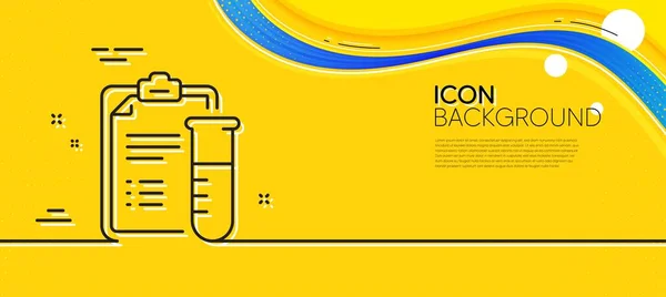 Medical Analyzes Line Icon Abstract Yellow Background Medicine Beaker Sign — Stock vektor