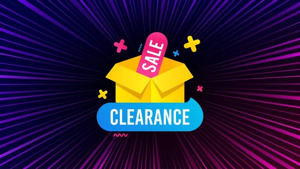 Sunburst Ray Beam Banner Clearance Sale Banner Discount Sticker Box — ストックベクタ