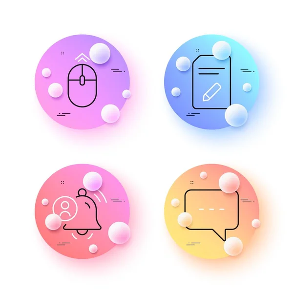 Swipe Blog User Notification Minimal Line Icons Spheres Balls Buttons — Vector de stock