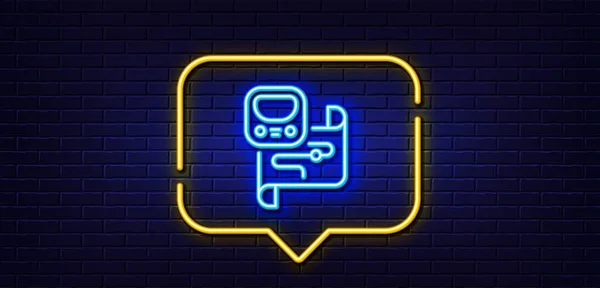 Neon Light Speech Bubble Metro Map Line Icon Underground Subway — Archivo Imágenes Vectoriales