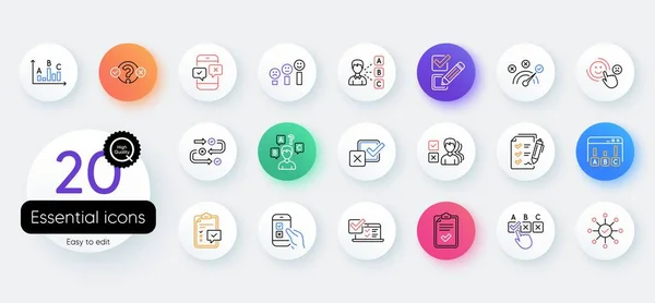 Survey Report Review Line Icons Bicolor Outline Web Elements Opinion — Wektor stockowy
