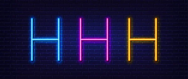 Initial Letter Icon Neon Light Line Effect Line Typography Character — ストックベクタ