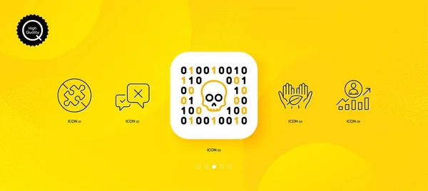 Career Ladder Binary Code Reject Minimal Line Icons Yellow Abstract — Image vectorielle