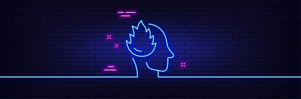 Neon Light Glow Effect Stress Line Icon Anxiety Depression Sign — Archivo Imágenes Vectoriales