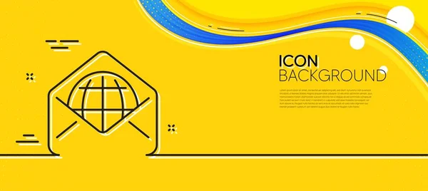 Web Mail Line Icon Abstract Yellow Background Message Correspondence Sign — Stok Vektör
