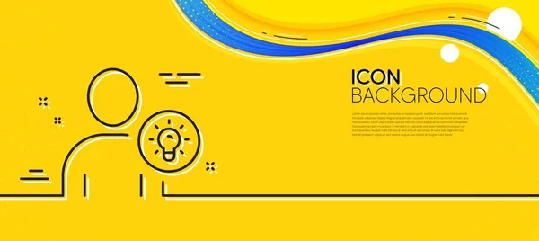 User Line Icon Abstract Yellow Background Profile Lamp Bulb Sign — Stock vektor